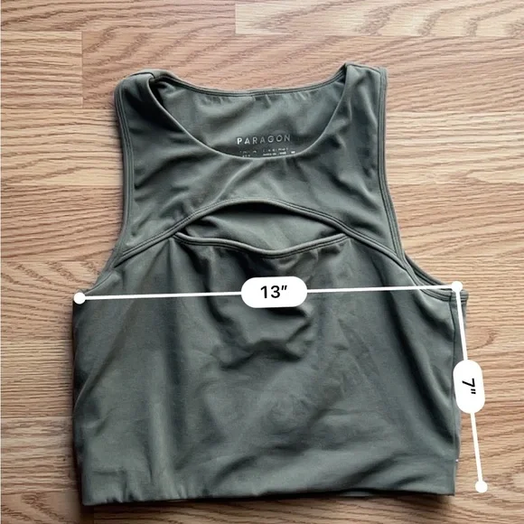 Paragon Fitwear Keyhole Tank Bra Dark Green No Size Tag - Picture 5 of 5